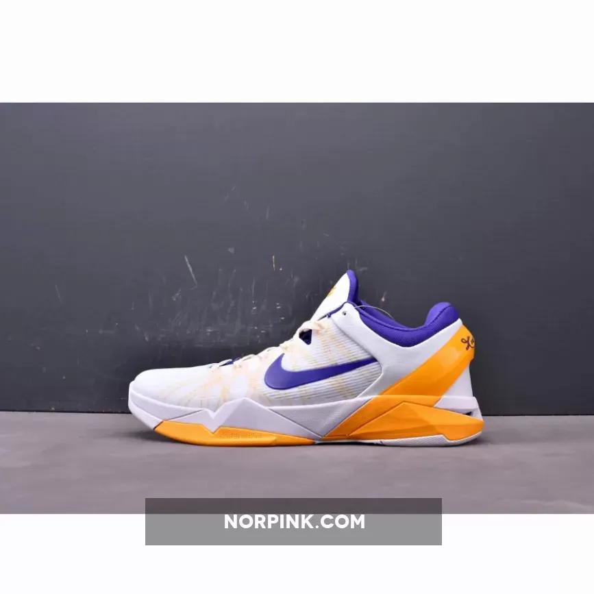Nike Zoom Kobe 7 'Home' White/Concord-Del Sol-Pure Platinum nike kobe 7 lakers home