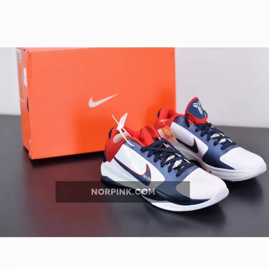 Nike Zoom Kobe 5 "USA" White/Obsidian-Sport Red 386429-103