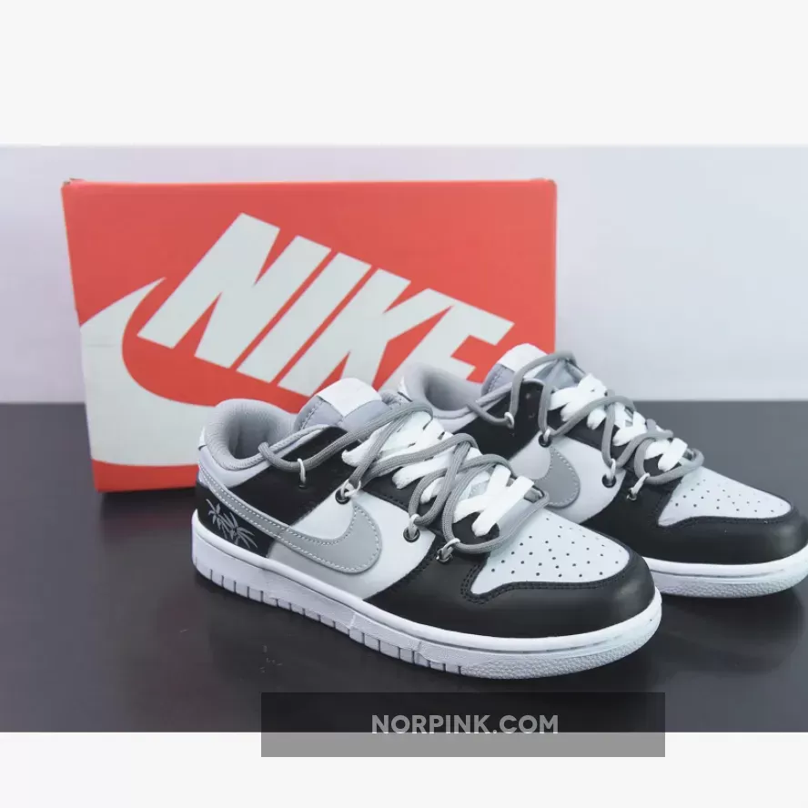 Custom Nike Dunk Low Black White Grey Restock