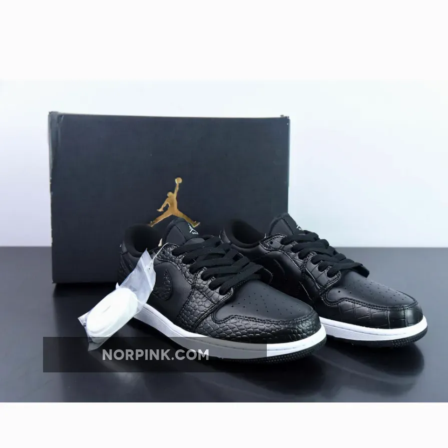 Air Jordan 1 Low Golf 'Black Croc' | jordan croc DD9315-003