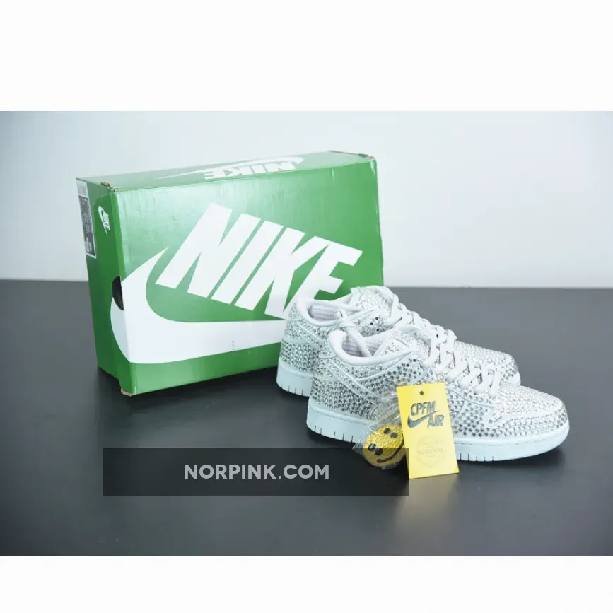 Nike Dunk Low Cactus Plant Flea Market Swarovski Crystals Silver