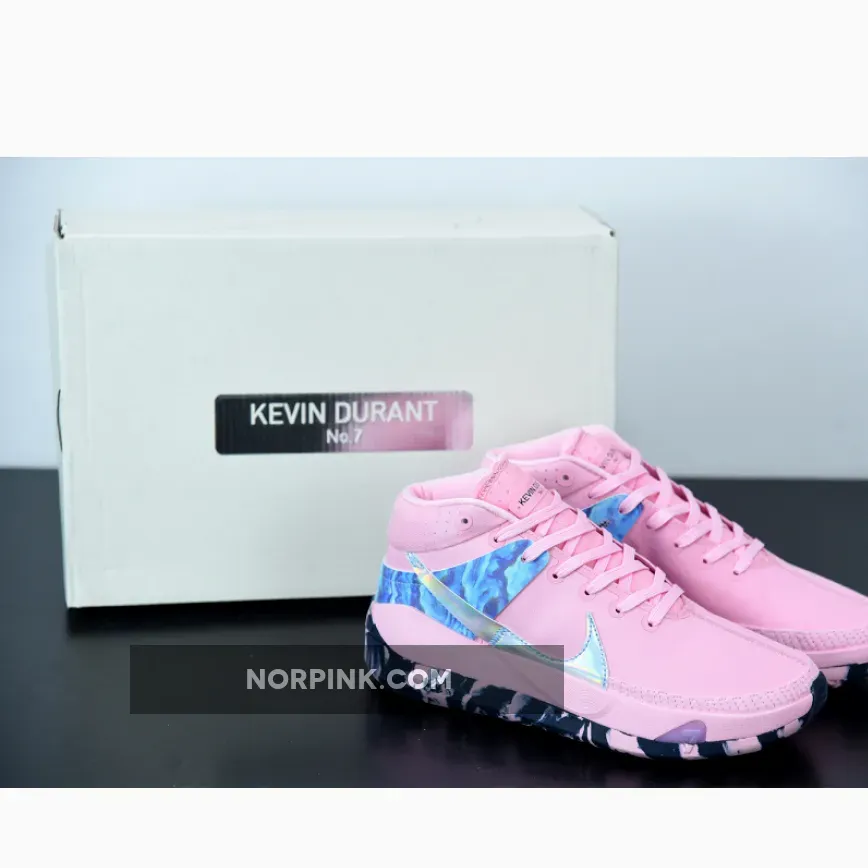 Nike KD 13 'Aunt Pearl' Pink Foam/Light Arctic Pink/Blue Void kd13 aunt pearl