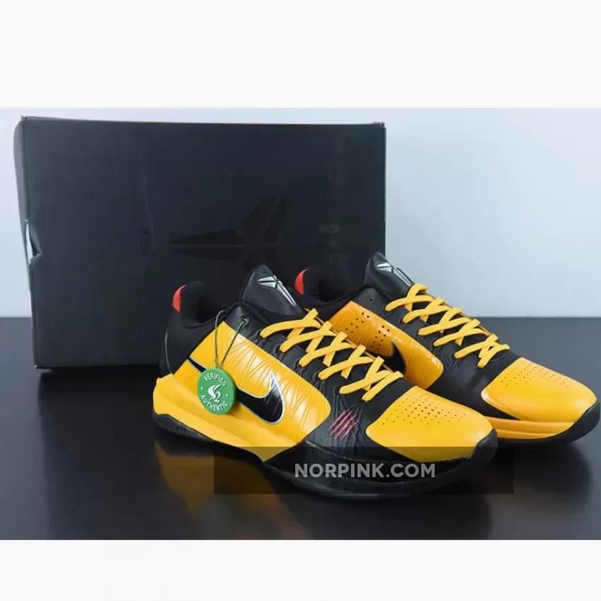 Nike Zoom Kobe 5 "Bruce Lee" Del Sol/Black-Metallic Silver-Varsity Red | kobe black red