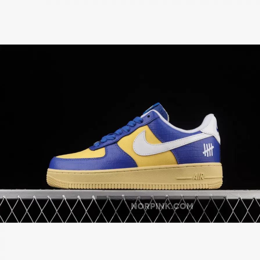Undefeated x Nike Air Force 1 Low '5 On It' Blue/Yellow DM8462-400 Www.undefeatedvs.com