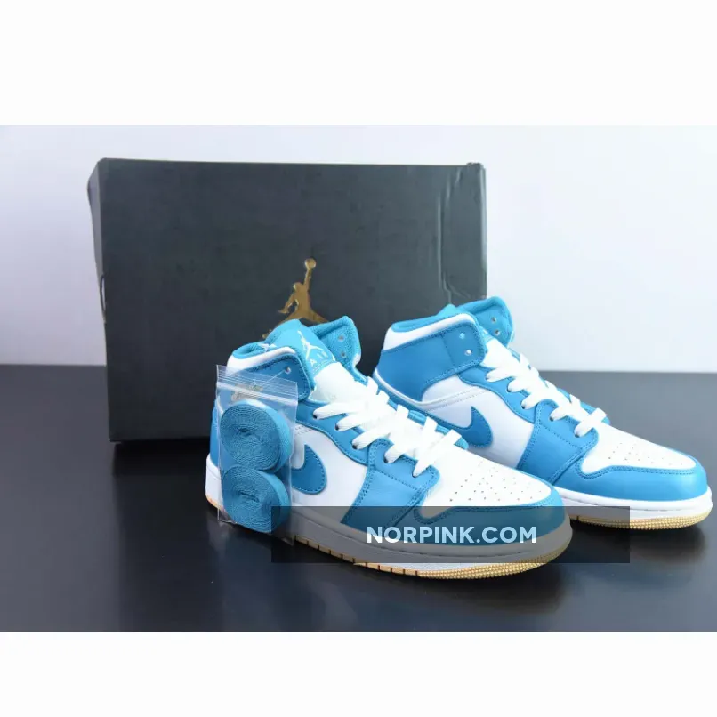 Air Jordan 1 Mid Aquatone/Celestial Gold-White | AQUATONE SHIRT