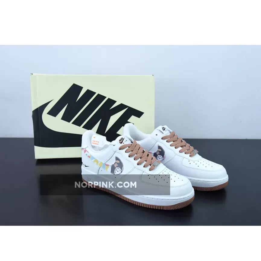 Custom Nike Air Force 1 Low White Brown 1675864388 Discount