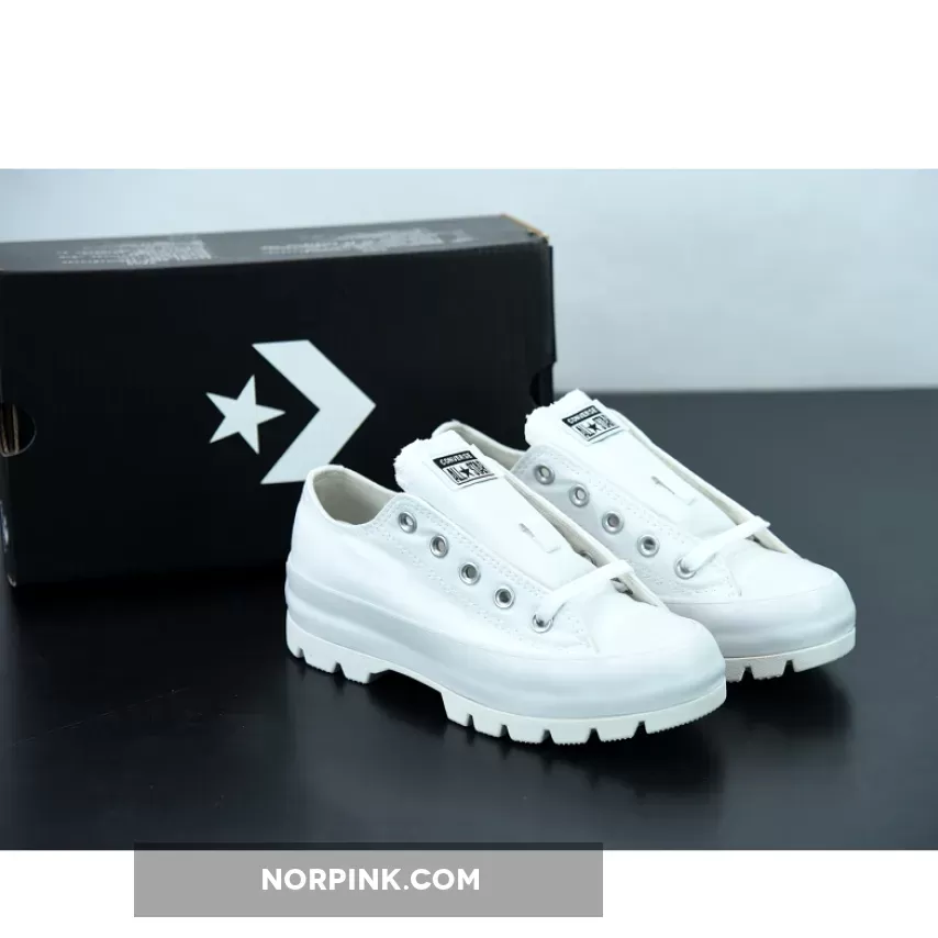 Converse Lugged Canvas Chuck Taylor All Star Low Top Triple White 567680C #chuck taylor all star lugged low