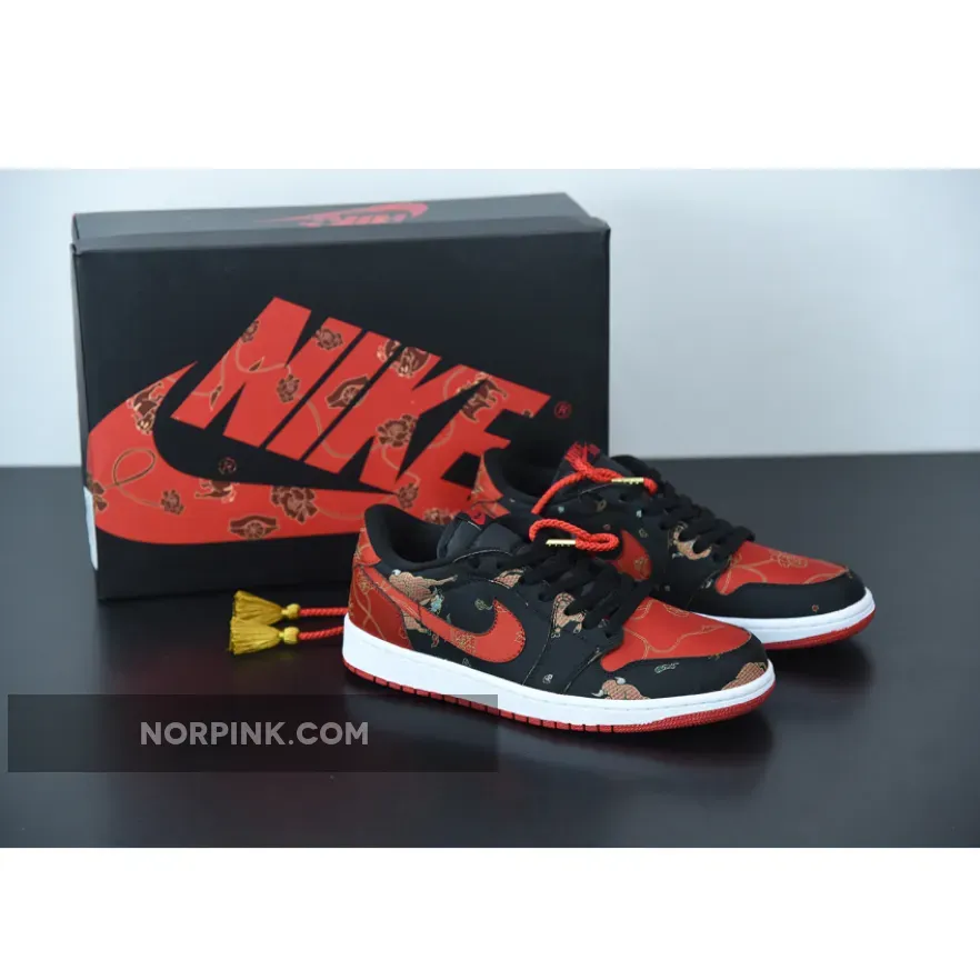 Air Jordan 1 Low OG "CNY" Black/University Red-Metallic Gold-White | 1 CHINESE