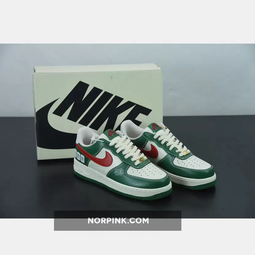 Nike Air Force 1 White Green Red - green and red air force 1