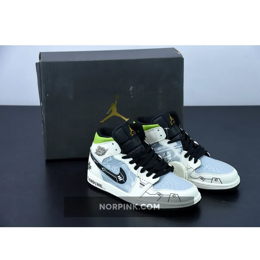 Air Jordan 1 Mid OG 'Video Game' White Grey Black #jordan 1 in game