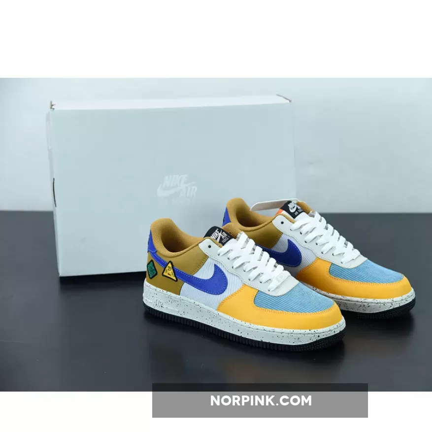 Nike Air Force 1 University Gold/Light Bone/Starfish/Lapis - nike air force 1 gs