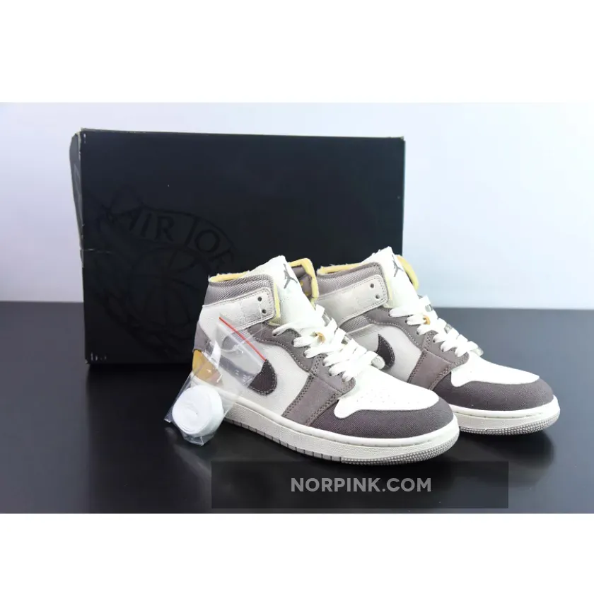 Air Jordan 1 Mid SE Craft Sail/Taupe Haze/Fossil Stone DM9652-102 #jordans brown and tan