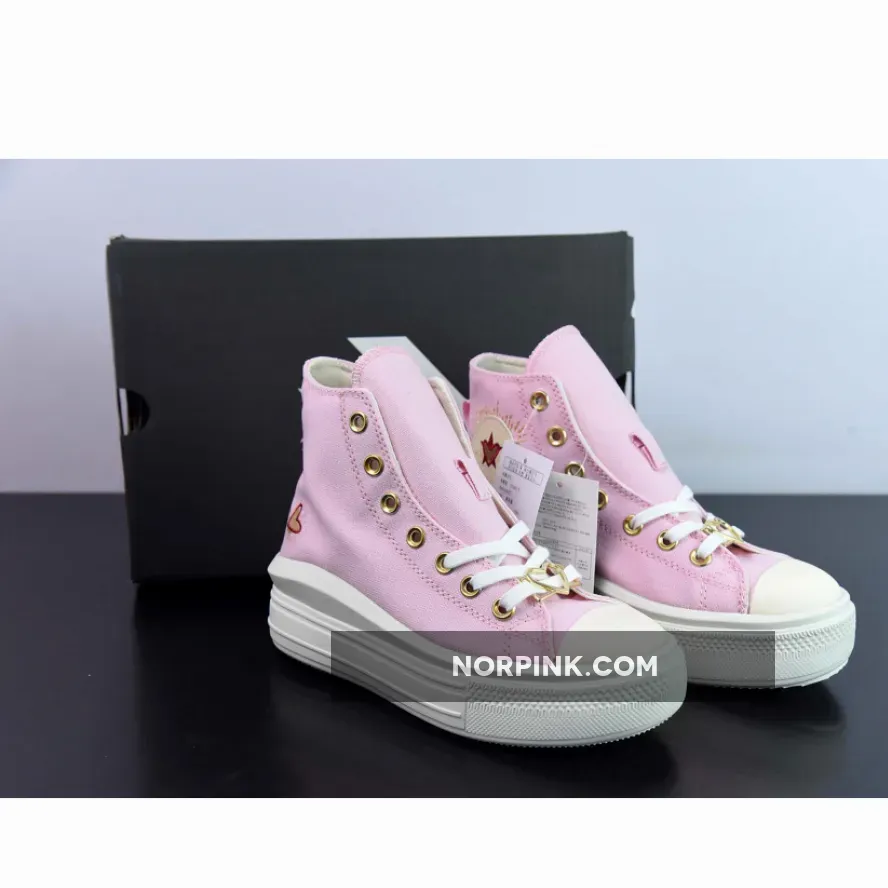 Converse Chuck Taylor Move Platform High Hearts Pink | pink egret