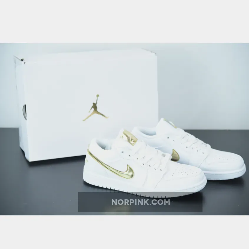 Air Jordan 1 Low White/Metallic Gold jordans white and gold