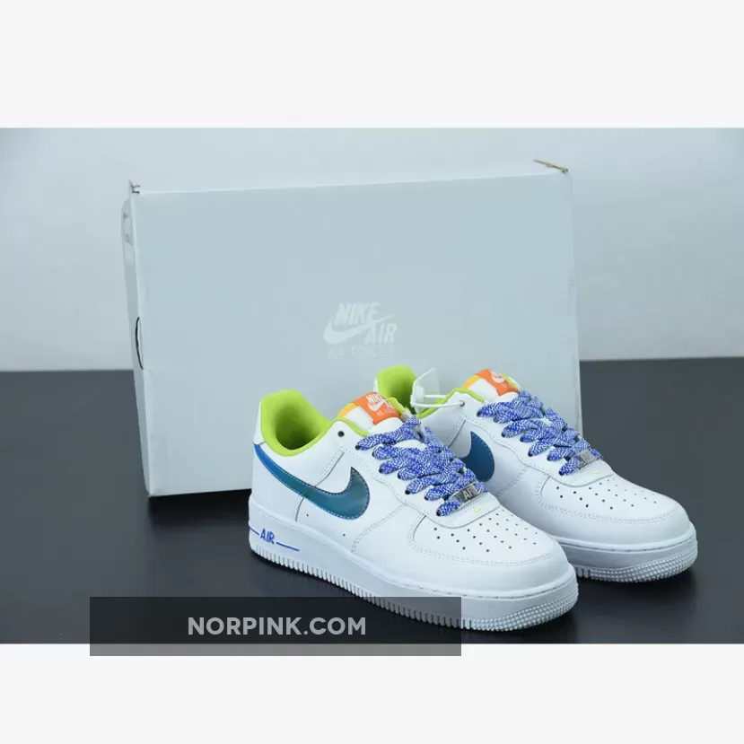 Nike Air Force 1 Low GS Hologram Swoosh White For Womens DQ7767-100 nike holographic swoosh