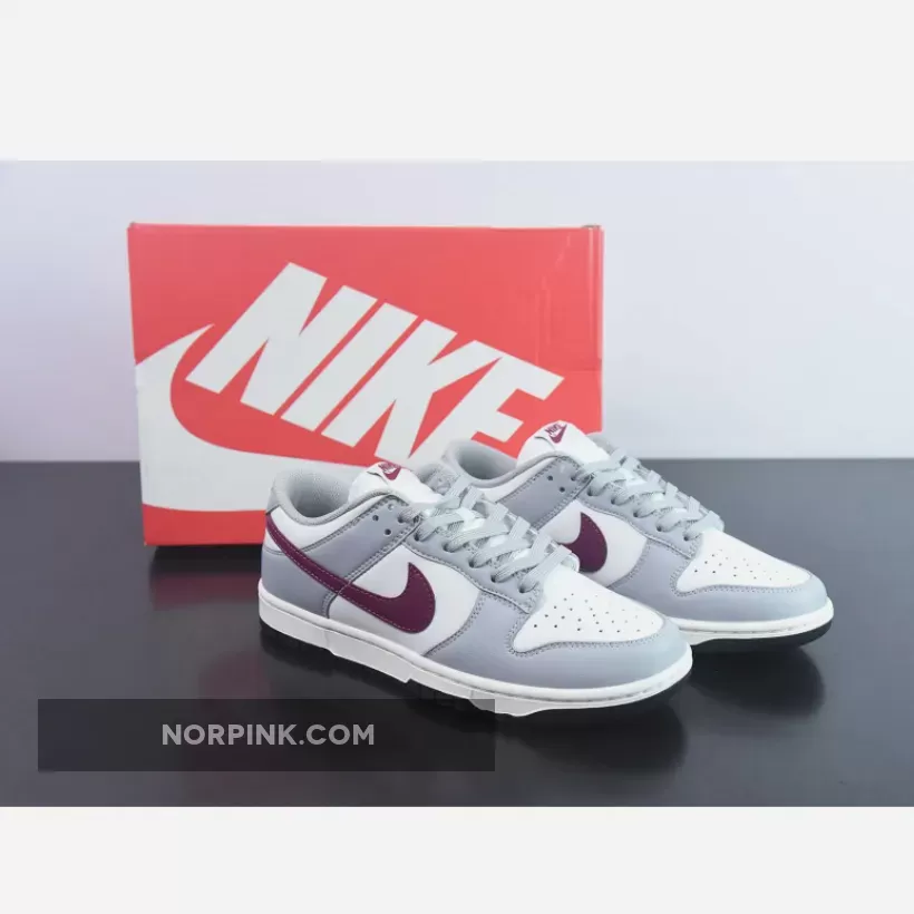Nike Dunk Low Pale Ivory/Redwood-Light Silver-Sail-Black DD1503-122 / dunk burgundy