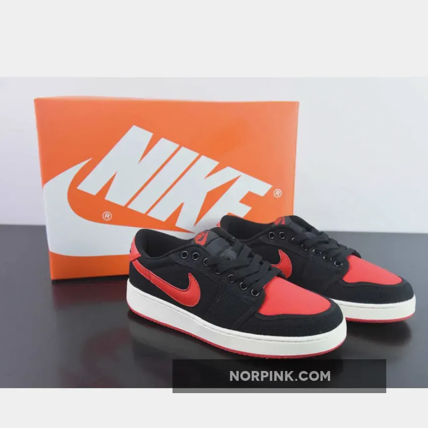 Air Jordan 1 KO Low Bred Black/Varsity Red-White