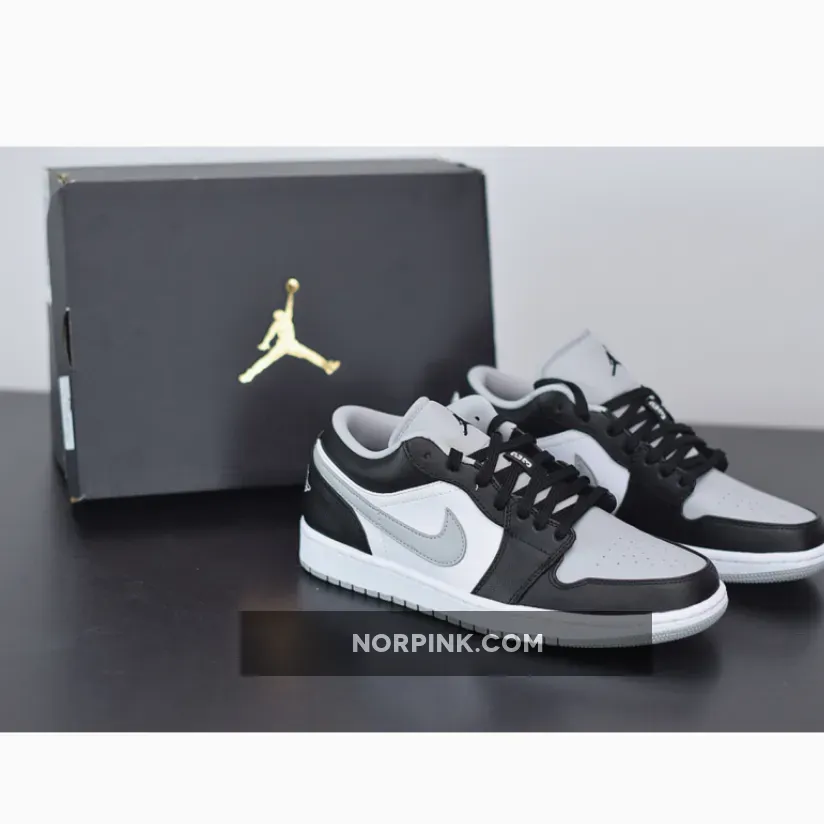Air Jordan 1 Low Black/Black-Light Smoke Grey-White