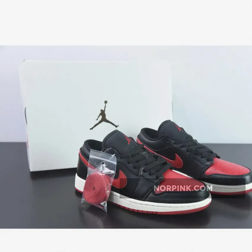 Air Jordan 1 Low "Bred Sail" Black/Gym Red-Sail