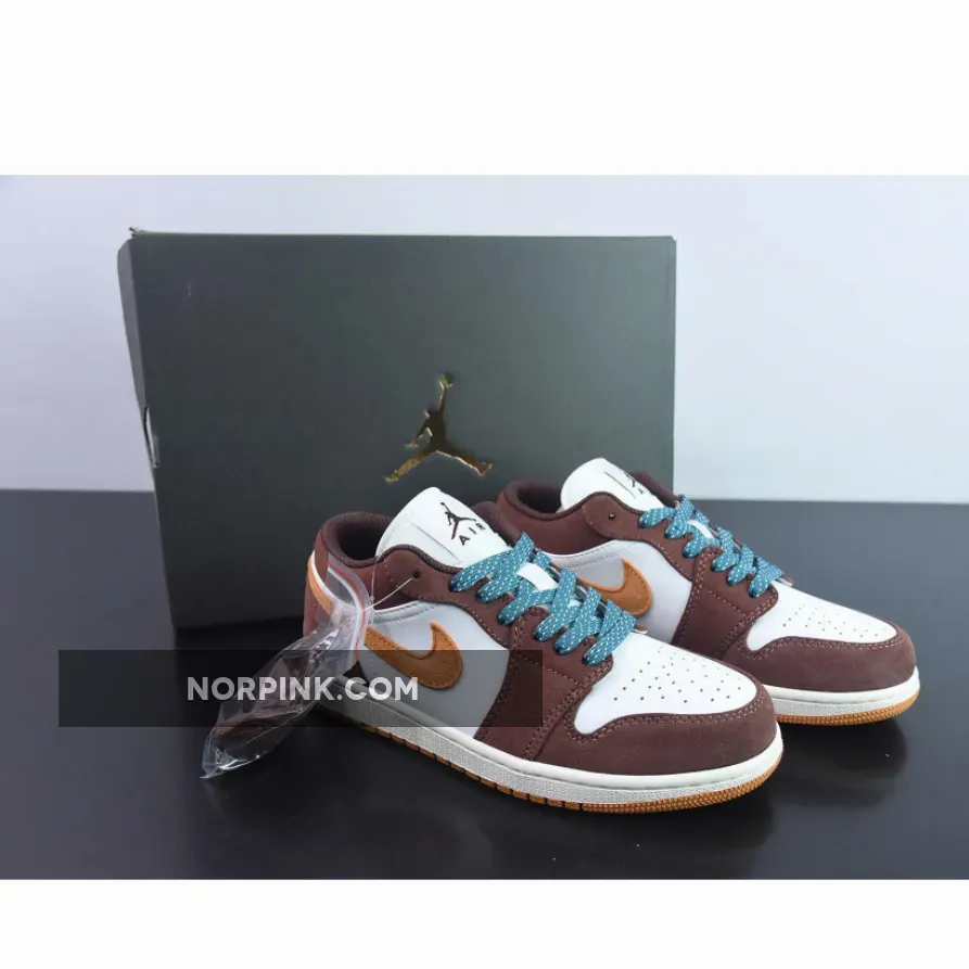 Air Jordan 1 Low Cacao Wow/Twine-Sail-Geode Teal