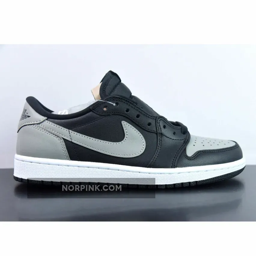 Air Jordan 1 Low OG "Shadow" Black/Medium Grey-Sail