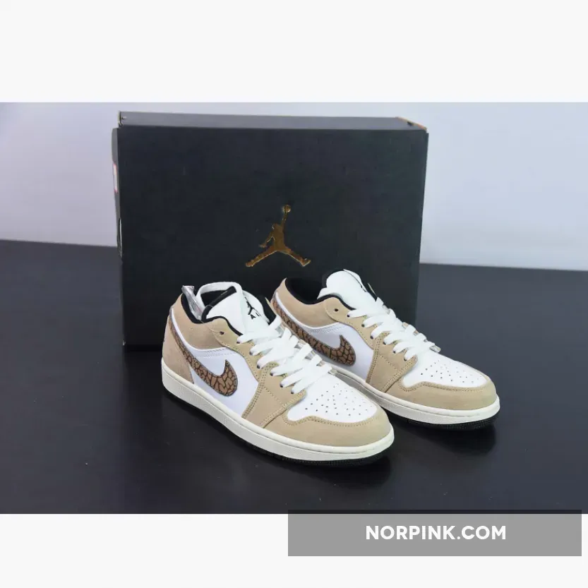 Air Jordan 1 Low SE "Brown Elephant" Hemp/Metallic Gold