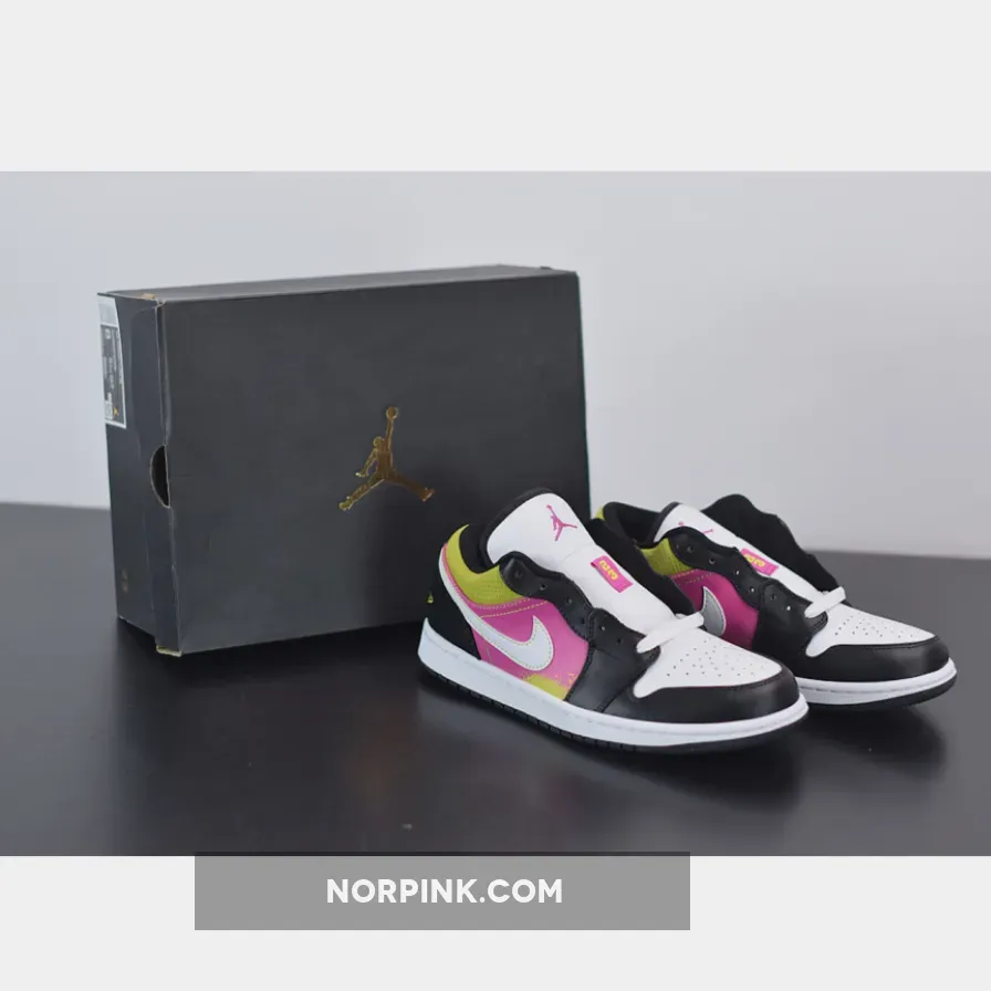 Air Jordan 1 Low ‘Spray Paint’ White Black Yellow Pink