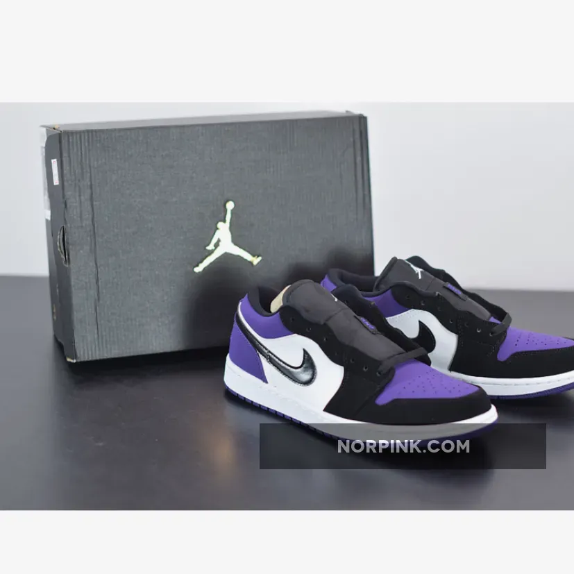 Air Jordan 1 Low White/Black-Court Purple