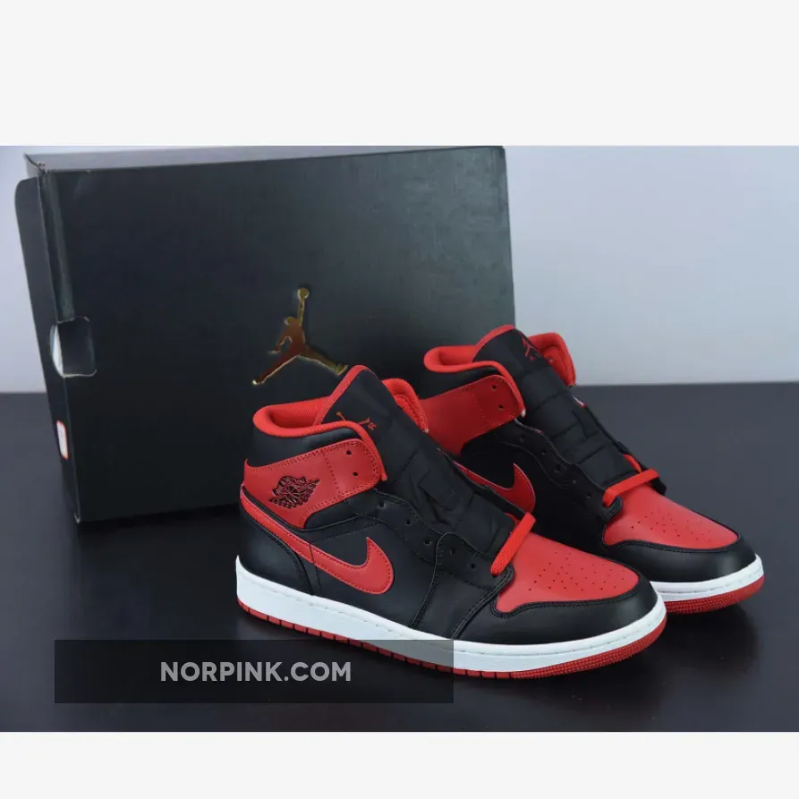 Air Jordan 1 Mid "Alternate Bred" Black/Fire Red-White