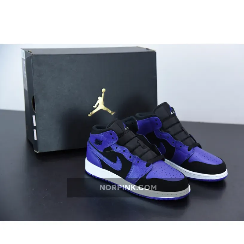 Air Jordan 1 Mid Black Dark Concord