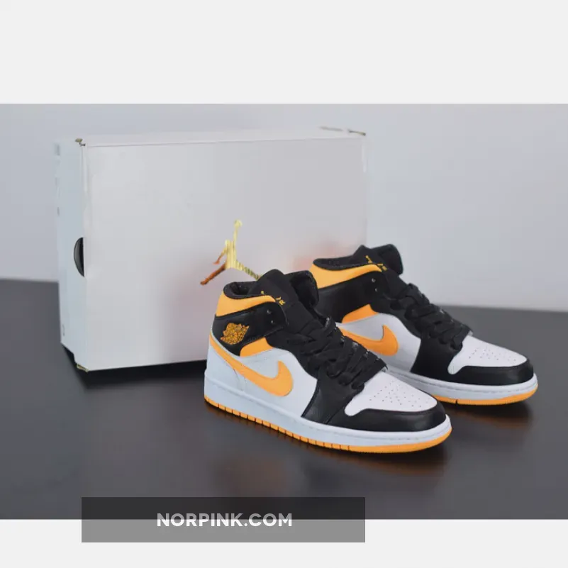 Air Jordan 1 Mid Black/Laser Orange