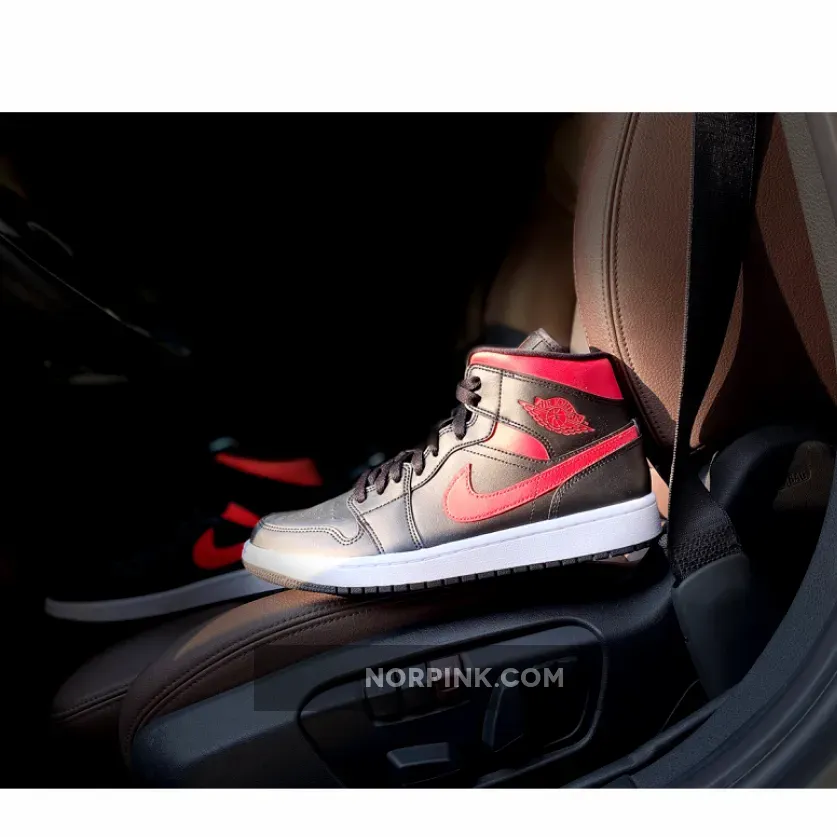 Air Jordan 1 Mid Black/Siren Red/White