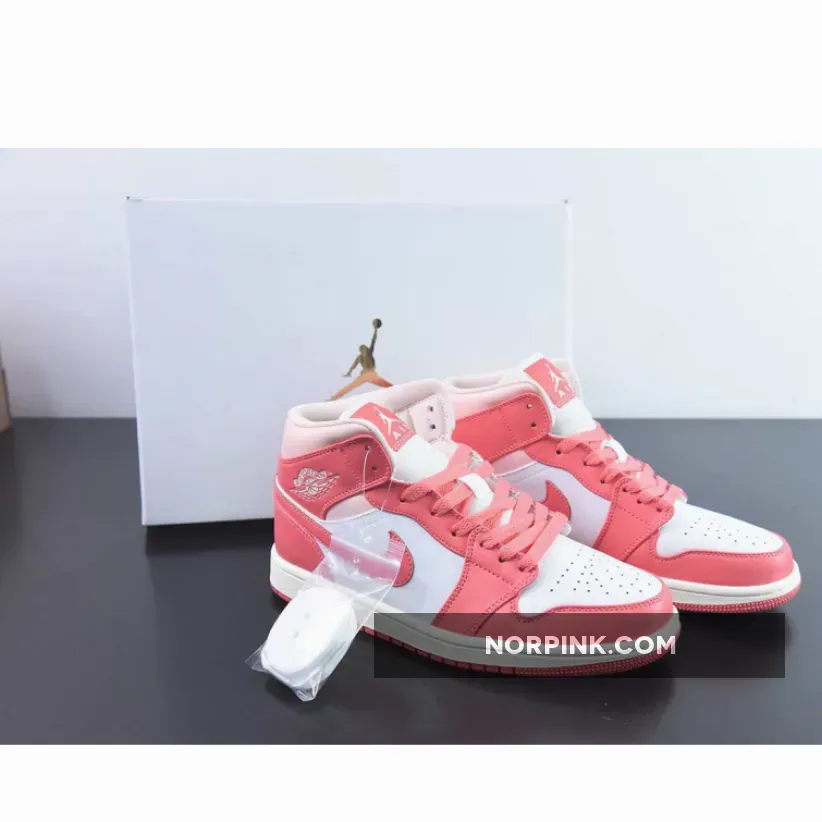 Air Jordan 1 Mid "Strawberries And Cream" White Pink