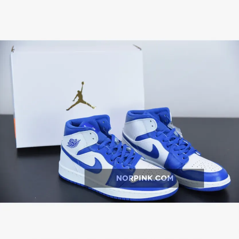 Air Jordan 1 Mid White/Hyper Royal
