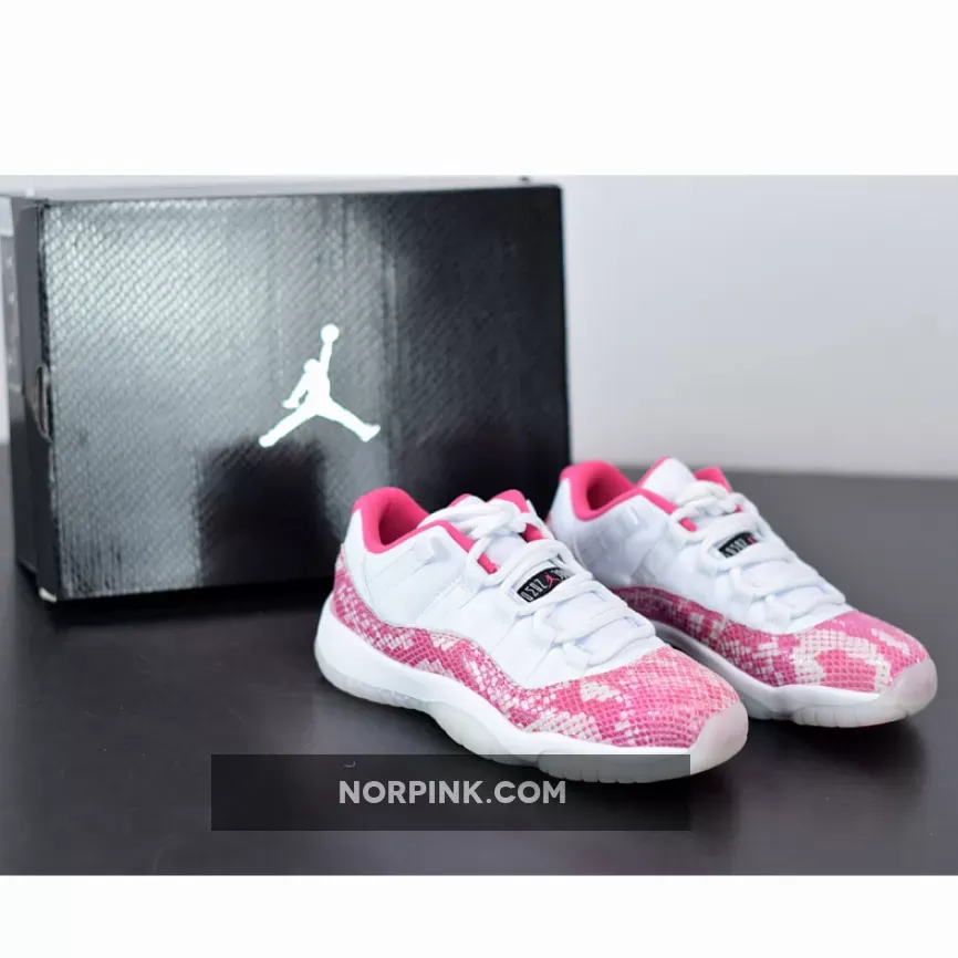 Air Jordan 11 Retro Low "Pink Snakeskin" White / Pink