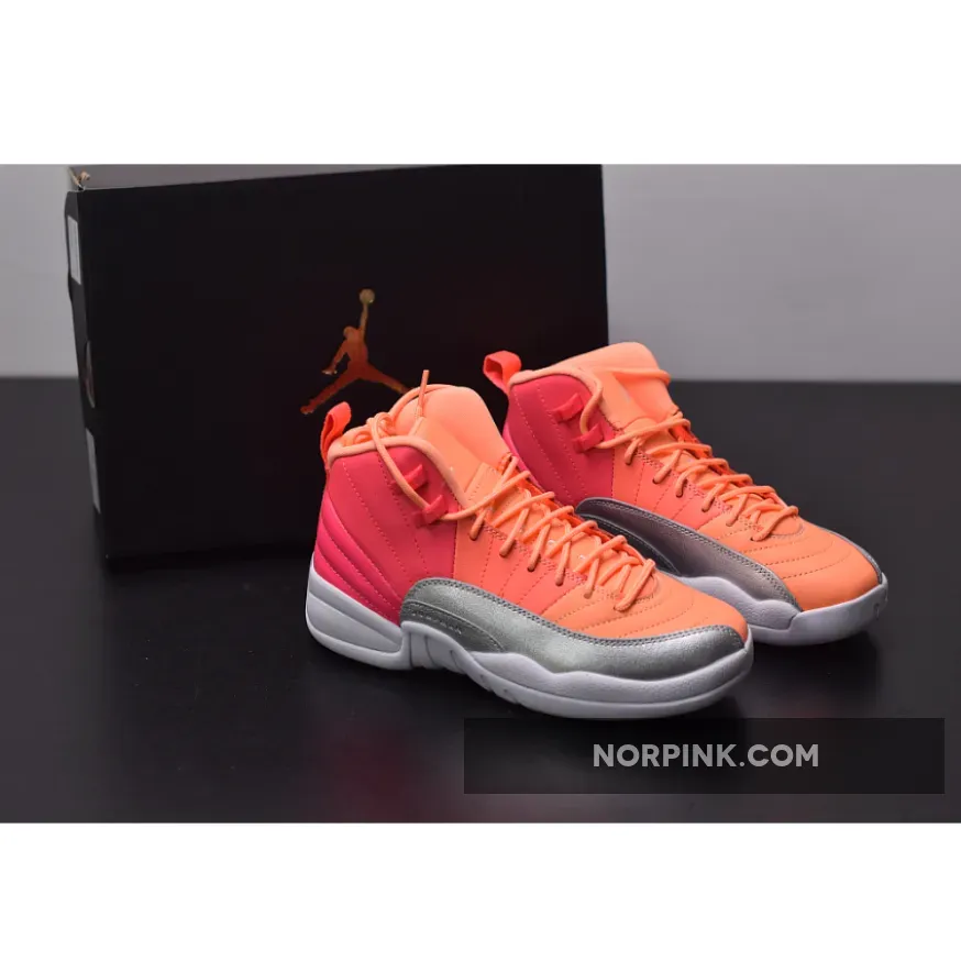 Air Jordan 12 "Sunrise" Racer Pink/Hot Punch-Bright Mango-White