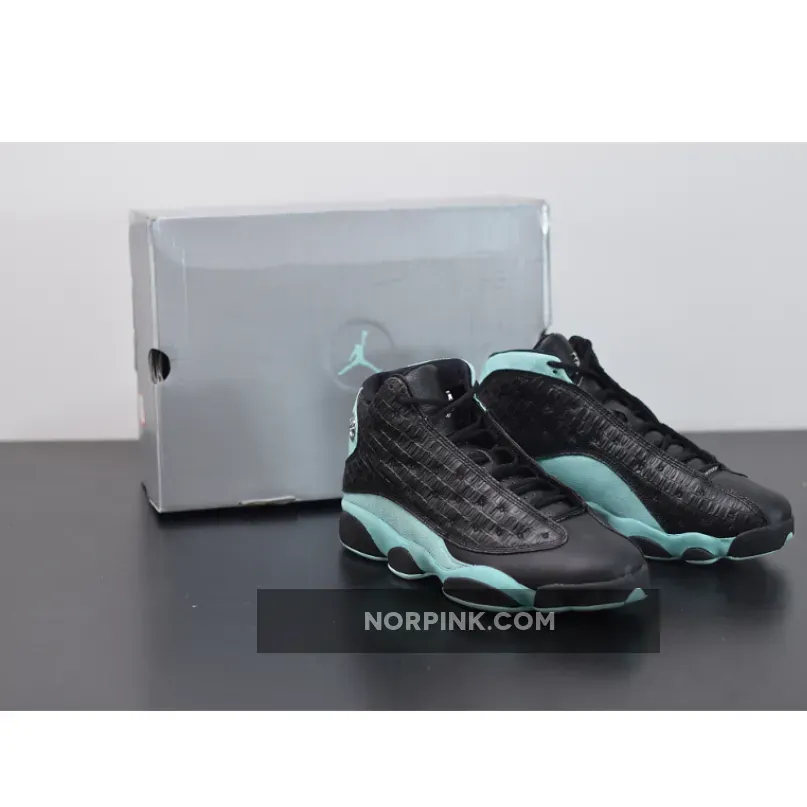 Air Jordan 13 Retro 'Island Green' AJ13 Black Metallic Silver