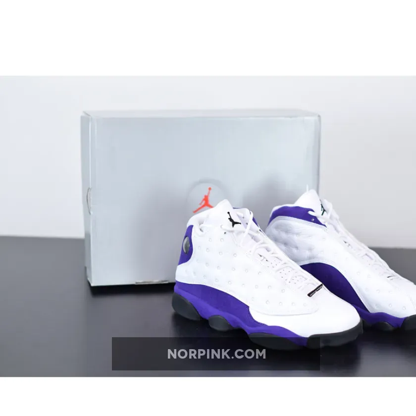 Air Jordan 13 Retro 'Lakers' 414571 105 AJ13 White/Black/Court Purple/University Gold