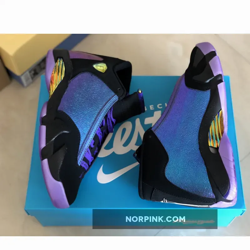 Air Jordan 14 Retro Db 'Doernbecher' AJ14 Black/Court Purple/Multi-Color/White