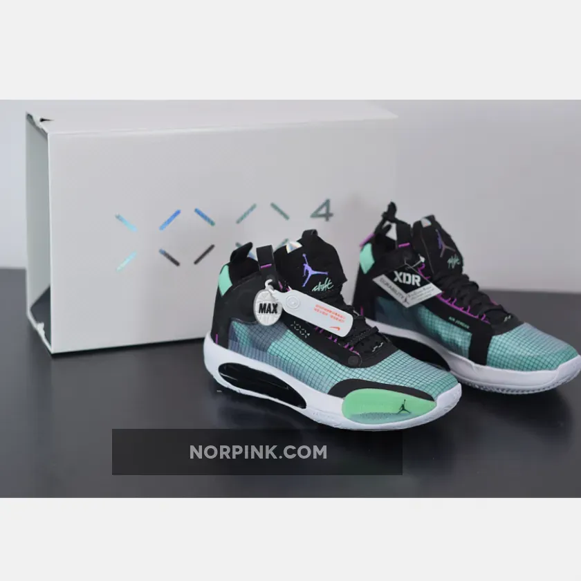 Air Jordan 34 Blue Void/Green Glow-Black-Metallic Silver