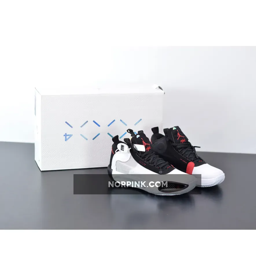 Air Jordan 34 "Bred" White/Orbit Red