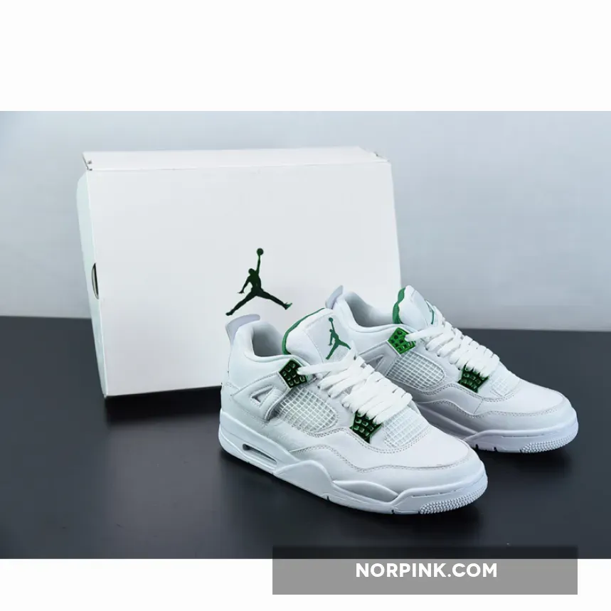 Air Jordan 4 "Green Metallic"White/Green-Metallic Silver Restock
