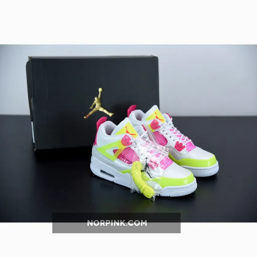 Air Jordan 4 GS White/Lemon Venom-Pink Blast