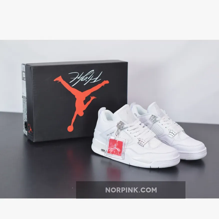 Air Jordan 4 "Pure Money" White/Metallic Silver