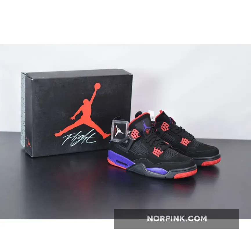 Air Jordan 4 Raptors Black/University Red-Court Purple