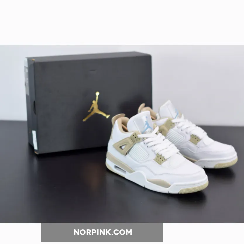 Air Jordan 4 Retro Gg WHITE/BOARDER BLUE-LIGHT SAND AJ4