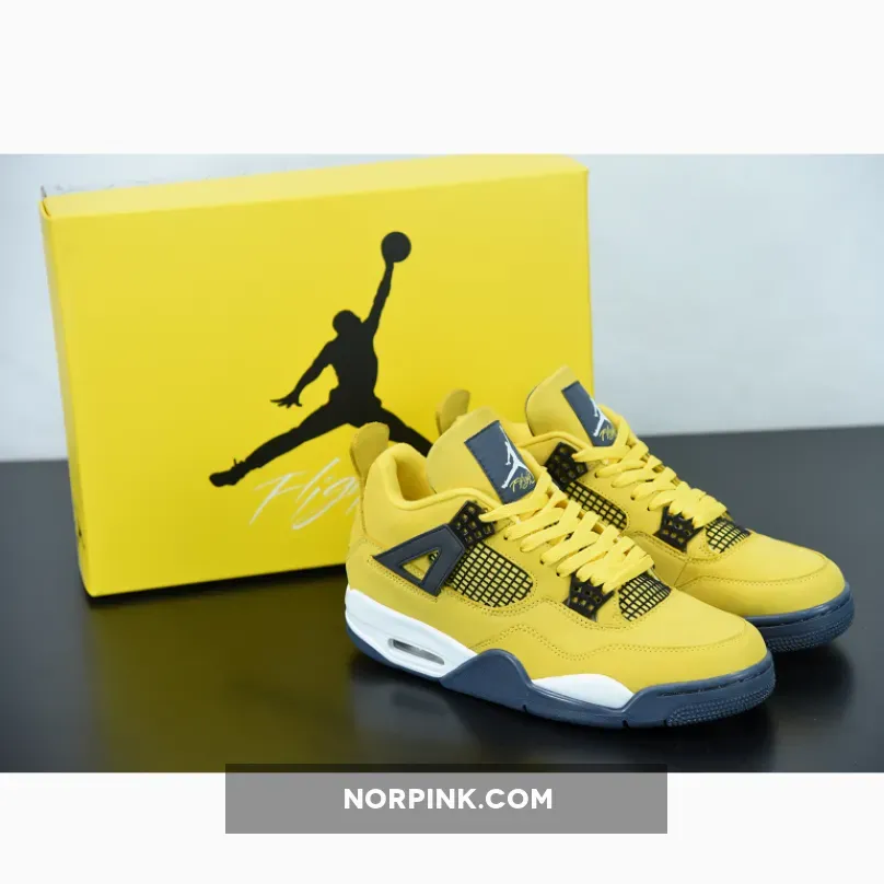 Air Jordan 4 Retro Ls Lightning Tour Yellow/Dark Blue-Grey-White AJ4