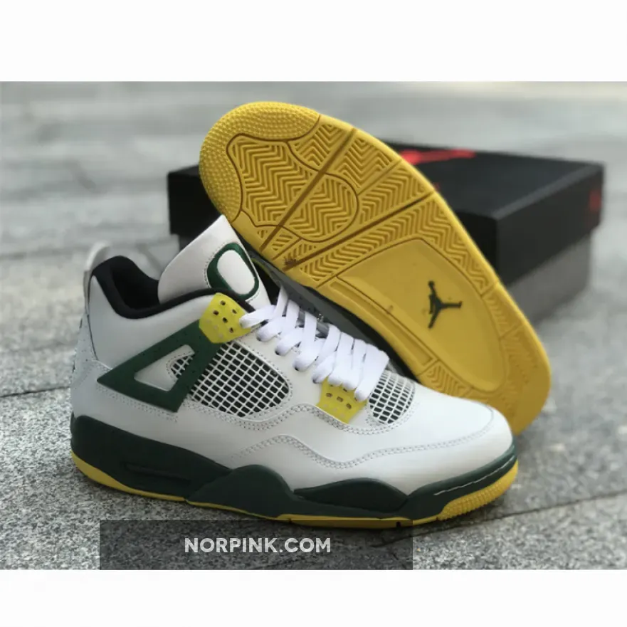 Air Jordan 4 Retro Oregon Ducks Duckman White/Green-Yellow