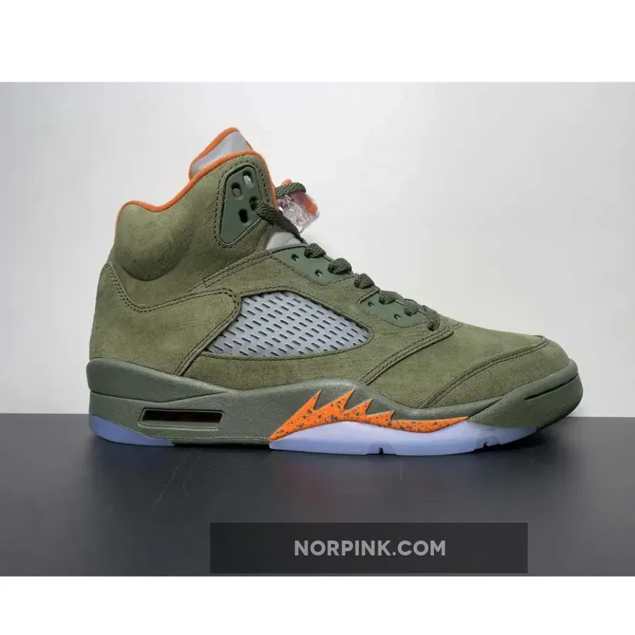 Air Jordan 5 Army Olive/Solar Orange