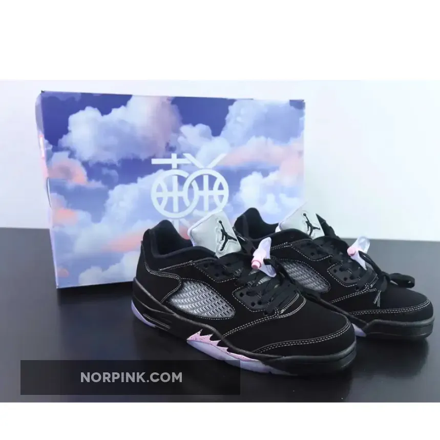 Air Jordan 5 Low Dongdan Black/White-Lilac Ice-Pink Rise
